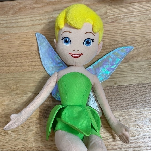 Disney Store Tinkerbell Plush Doll Stuffed Sitting Folded Legs Parks World Land - Picture 3 of 6
